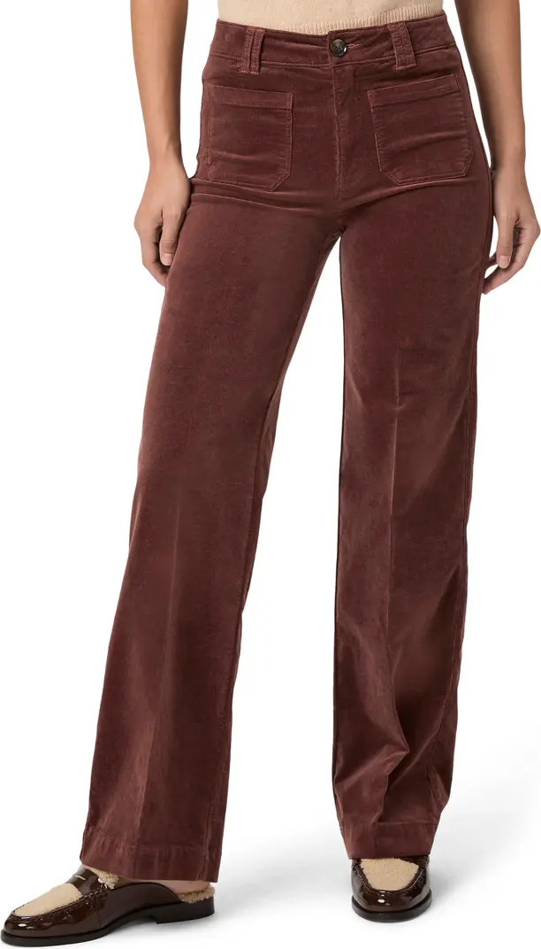 PAIGE Sasha Corduroy High Waist Straight Leg Pants | Nordstrom | Nordstrom