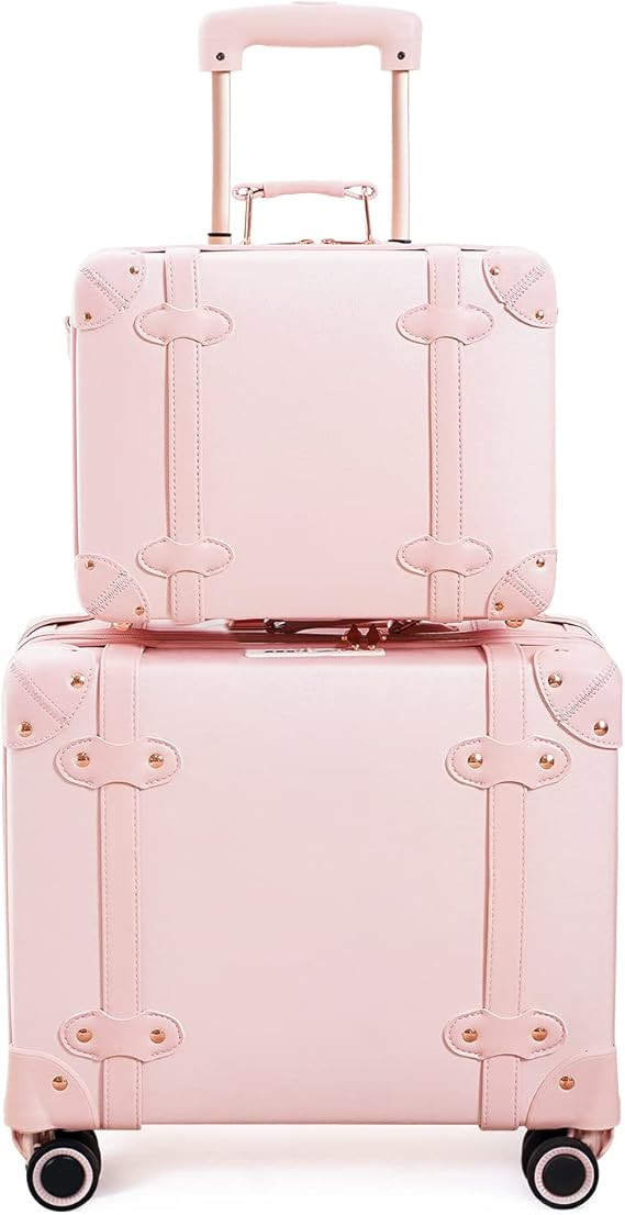 Vintage Carry On Luggage with Wheels Cute Retro Suitcase for Airplanes | Amazon (US)