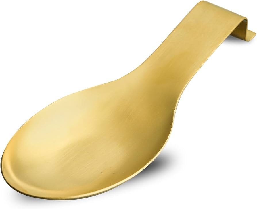 BETTWILLGold Spoon Rest for Kitchen Counter, Stainless Steel Spoon Holder for Stove Top, Spatula ... | Amazon (US)