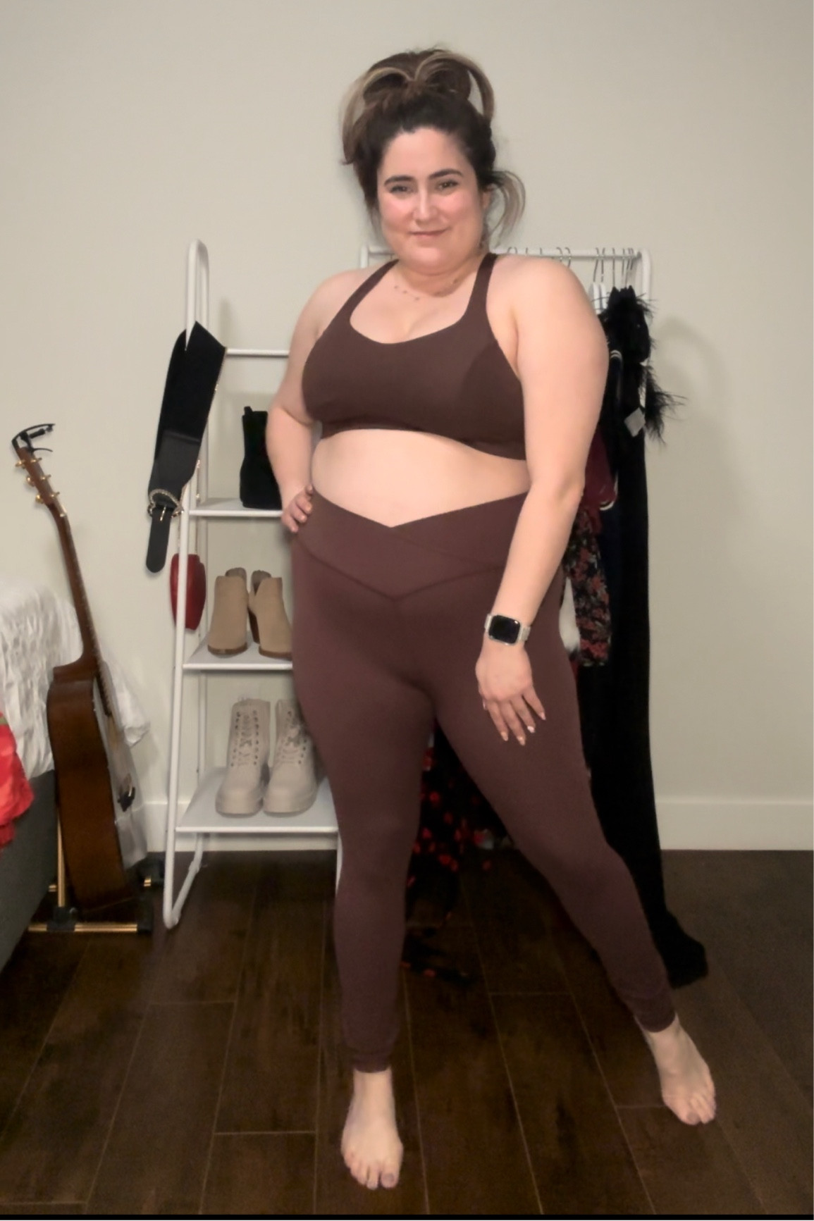 Amazon set, brown activewear, look for less, lululemon look for less, v waist leggings, plus size, mid size 

#LTKFind #LTKfit #LTKcurves