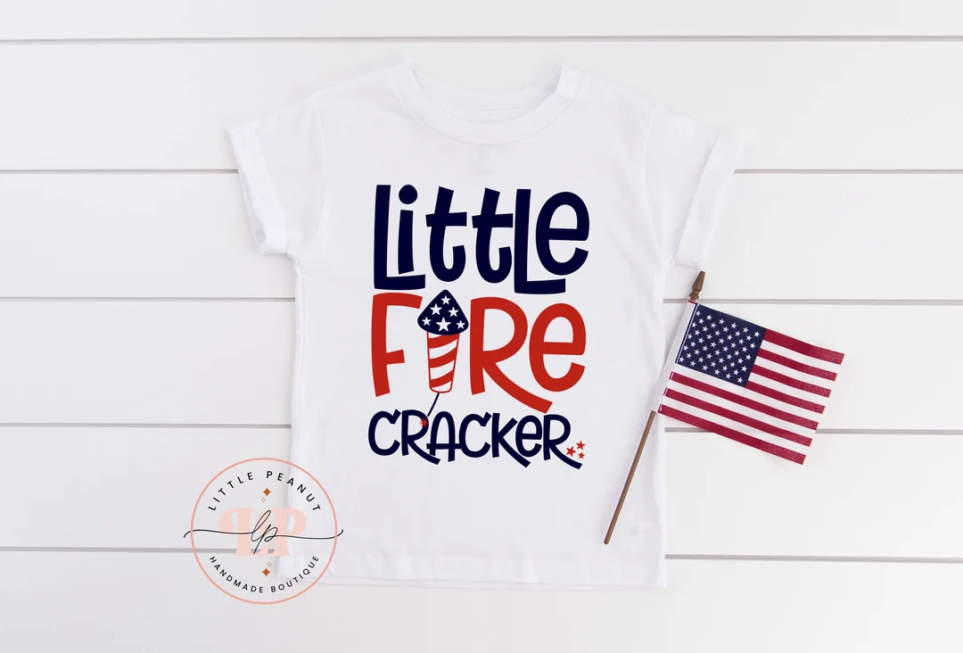 Little Firecracker Patriotic Shirt - Patriotic Toddler Shirt - 4th of July Shirt- Red White Blue ... | Etsy (US)