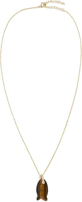 ADINA EDEN Women's Natural Stone Fish Pendant Necklace | Amazon (US)