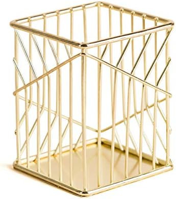U Brands Metal Pencil Cup, Desktop Accessory, Vena Collection, Gold | Amazon (US)