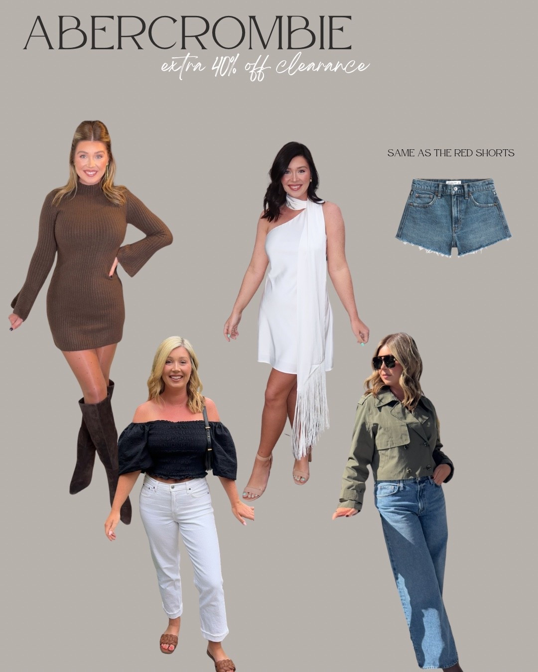 @abercrombie sale alert!! Extra 40% off clearance makes all of these pieces under $35. I’m wearing a medium in everything & 29 in jeans/shorts 

#LTKSaleAlert