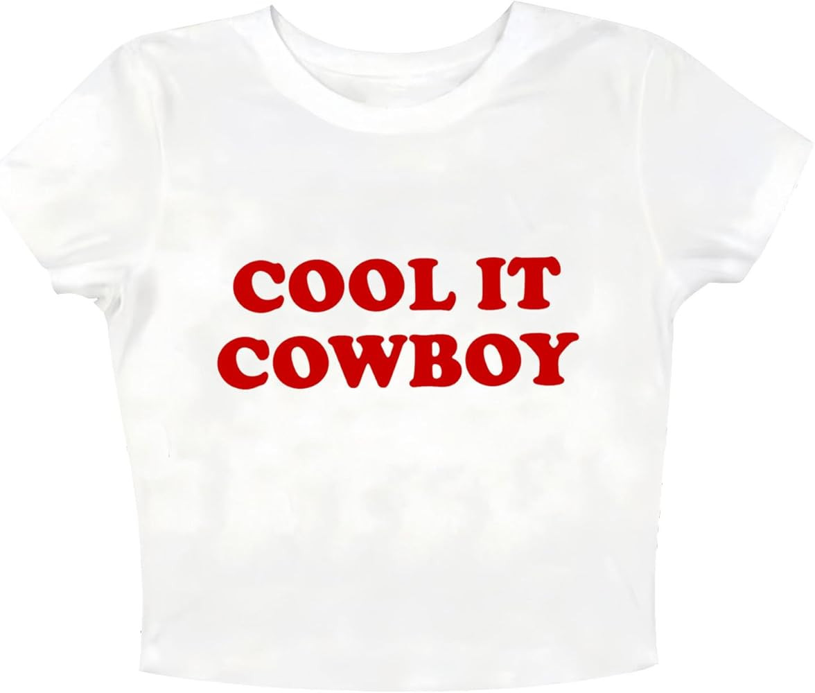 Cool It Cowboy Shirts Women Crop Tops Y2K Streetwear Girls Fashion Shirt | Amazon (US)