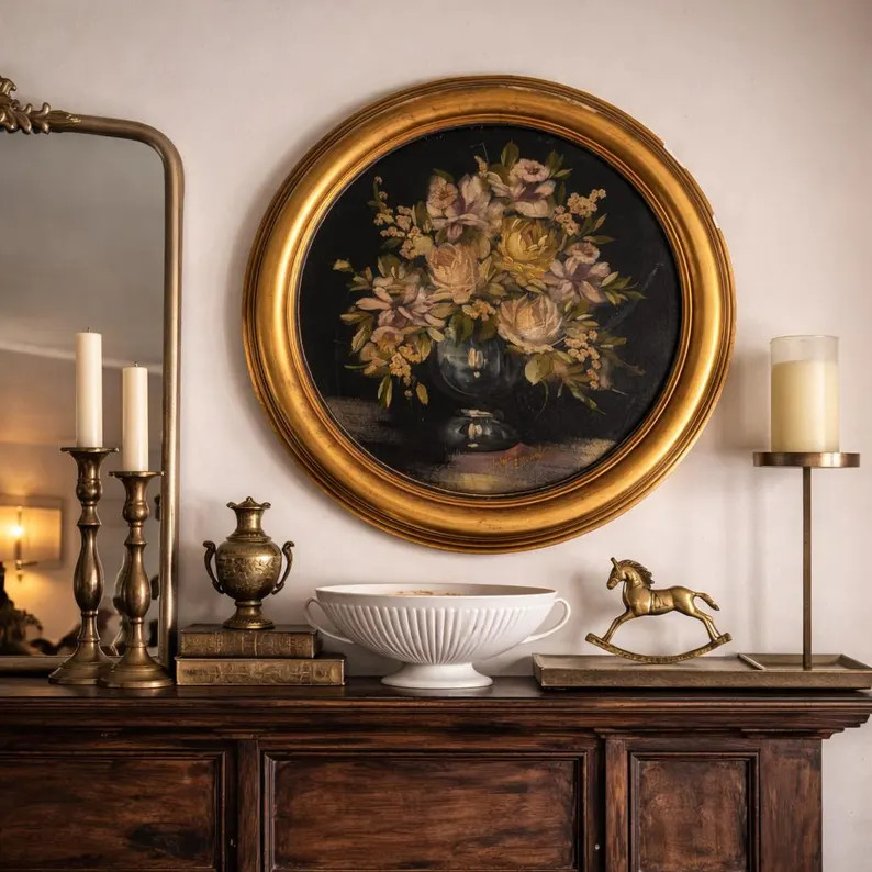 Vintage Oil Painting, Original Floral Oil on Board Painting by Artist Lilyan Ellwood Wall Art Rea... | Etsy (US)