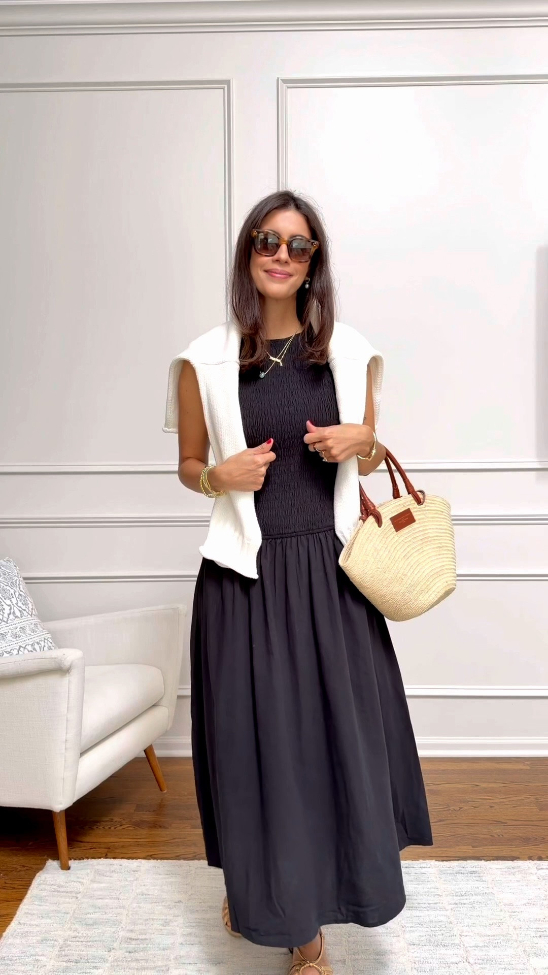 Summer to Fall outfit with a black dress 
I linked a more affordable similar option!! I’m wearing size small/4

#LTKootd #LTKgrwm #LTKSeasonal