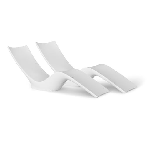 Ledge Lounger - Autograph Chaise - Inside Pool & Sun Shelf Lounge Chaise - Designed for Shelves Up to 12” - Compatible with All Pool Types - Poolside & Sun Deck Tanning - Set of 2 (White) | Amazon (US)
