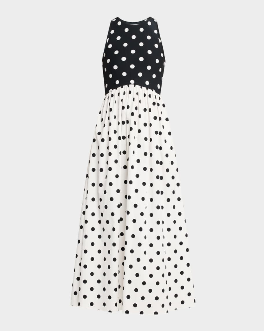 Rachel Antonoff Reese Sleeveless Polka Dot Maxi Dress | Neiman Marcus