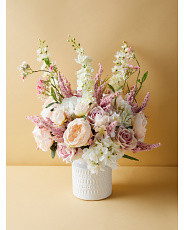 Made In Usa 34in Artificial Rose And Vine Arrangement In Ceramic Vase | HomeGoods