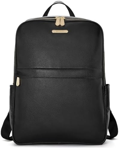 BOSTANTEN Genuine Leather Backpack for Women 15.6" Laptop Backpack Purse | Dual Main Compartments... | Amazon (US)