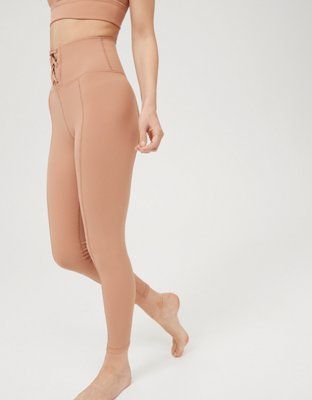 OFFLINE Ribbed High Waisted Lace Up Legging | American Eagle Outfitters (US & CA)