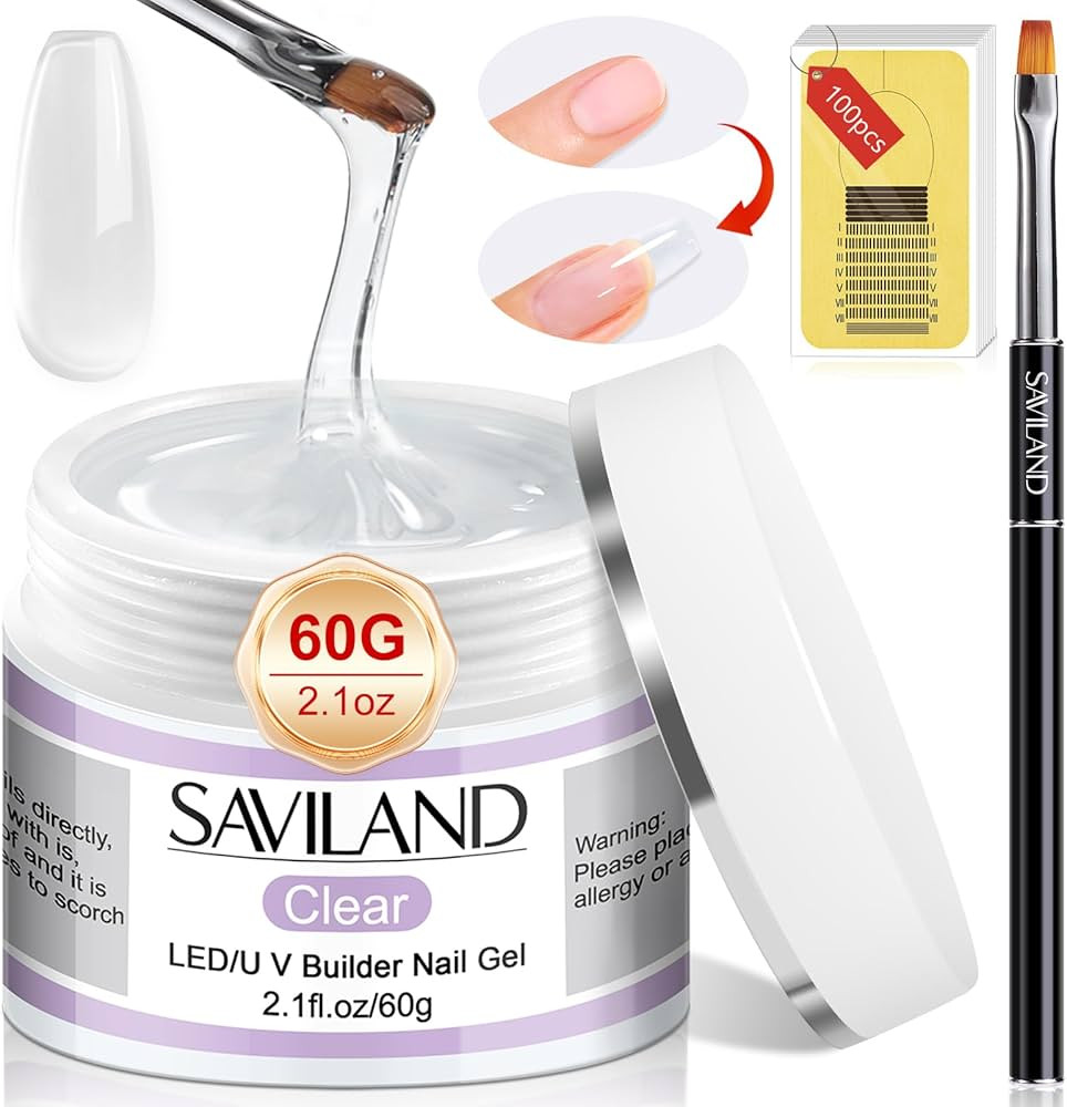 SAVILAND Builder Nail Gel Kit - 60g Clear Nail Extension Gel Set Nail Strengthen Nail Art Manicur... | Amazon (US)