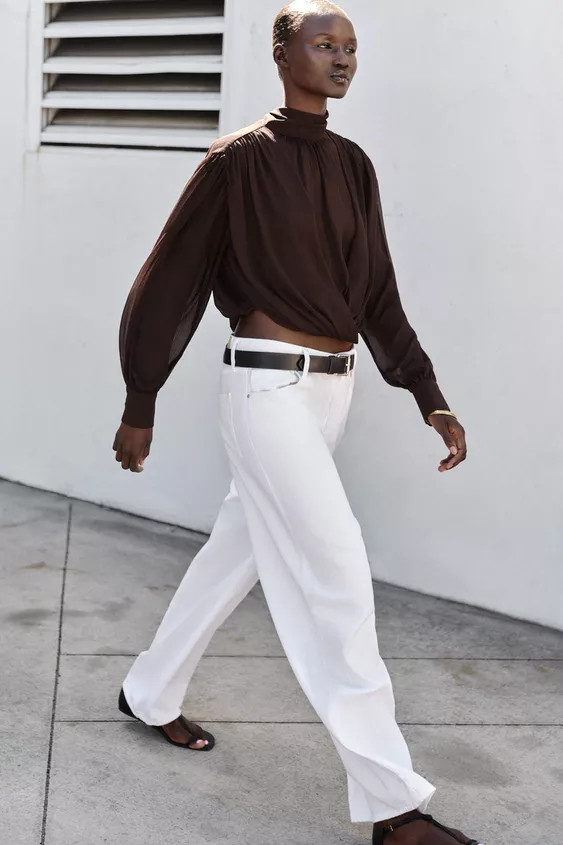 DRAPED BLOUSE WITH BOW | Zara UK