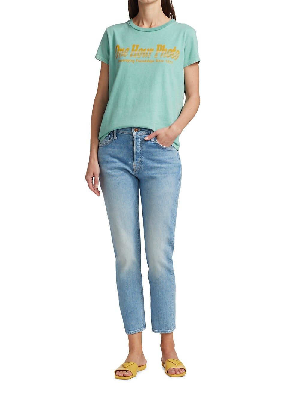 The Scrapper Ankle Mid-Rise Stretch Crop Straight-Leg Jeans | Saks Fifth Avenue