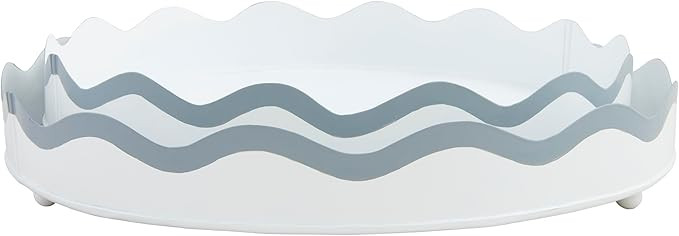 Mud Pie Scalloped Metal Tray Set; small 2" x 15" dia | large 2" x 17" dia | Amazon (US)