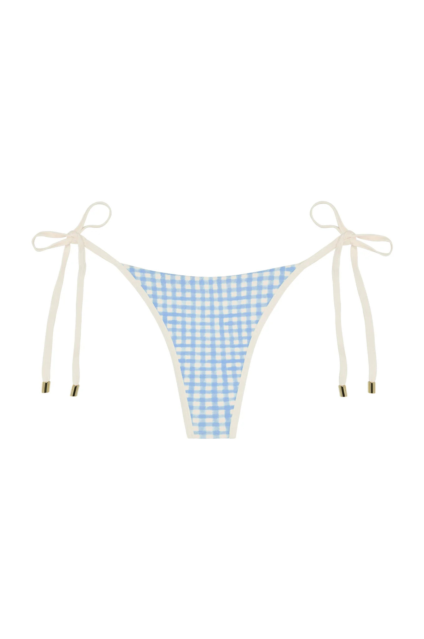 Palma Thong Colorblock - Sky Gingham | Monday Swimwear