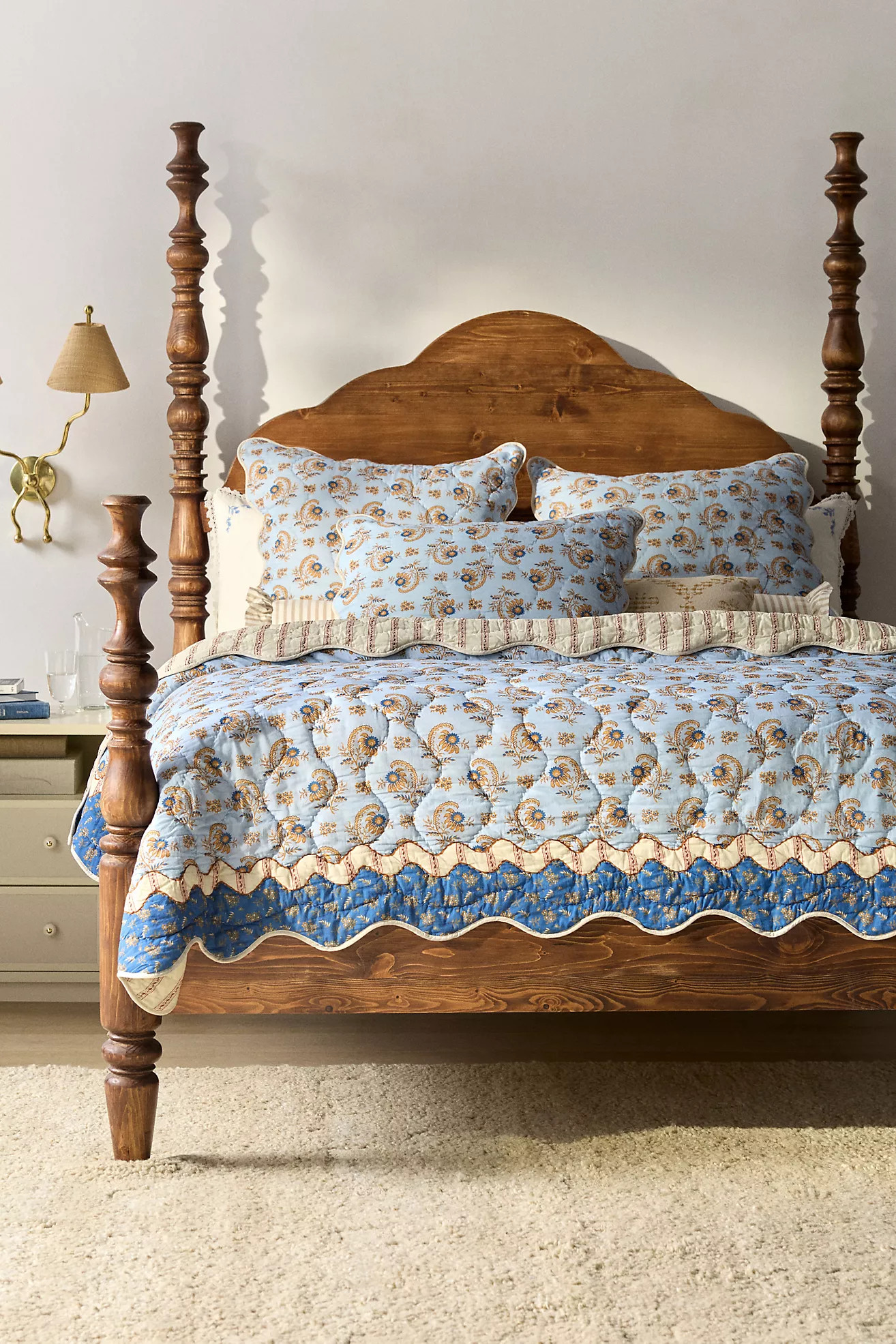 Iluka 100% Cotton Gauze Floral Quilt | Anthropologie (US)