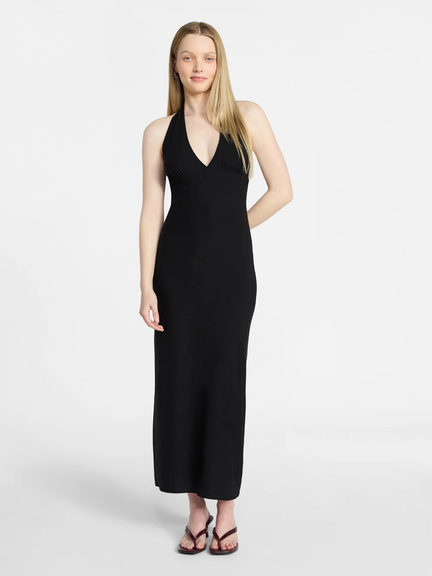 No Boundaries Halter Maxi Dress, Women's & Women's Plus Sizes XXS-4X | Walmart (US)