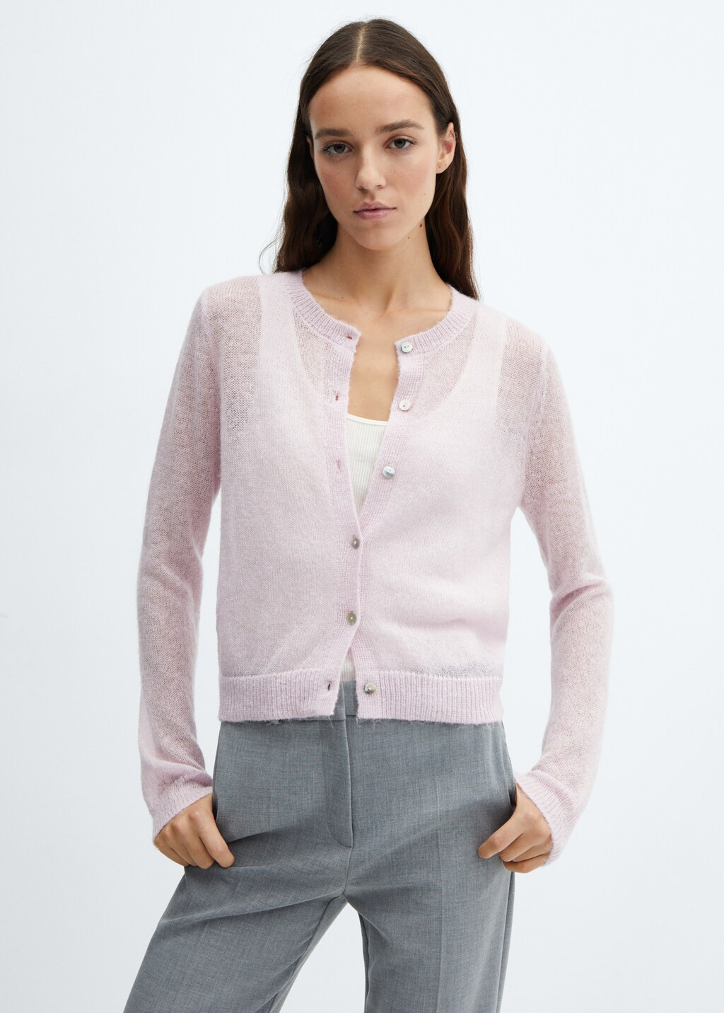 Cardigan with lurex buttons | MANGO (US)