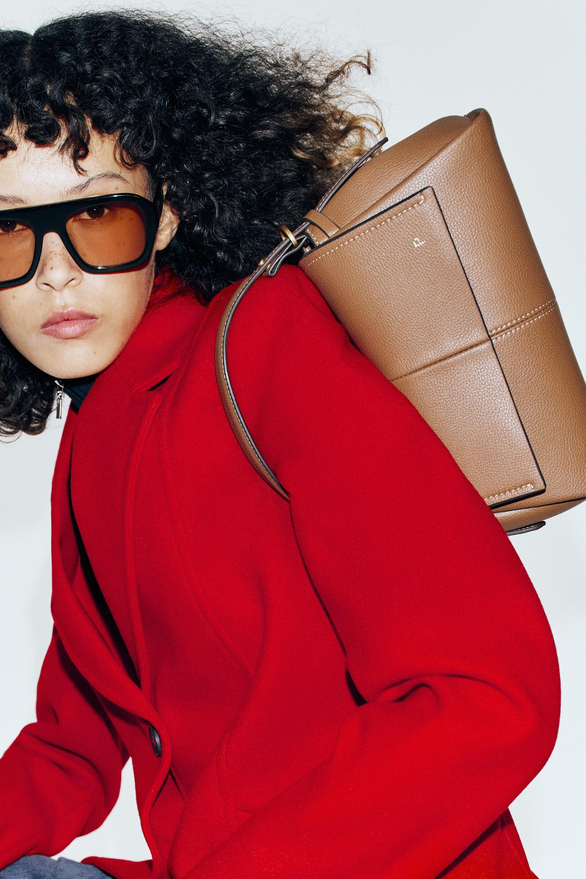 Zara - Topstitched Handbag - Dark Tan - One Size Only - Woman | Zara Canada