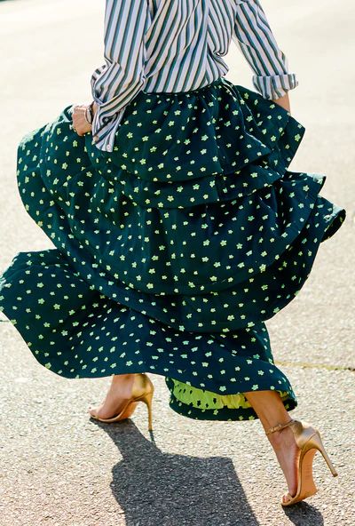 Teagan Tiered Skirt - Jade Clover | Shop BURU