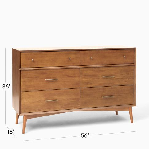 Mid-Century 6-Drawer Dresser (56") | West Elm (US)