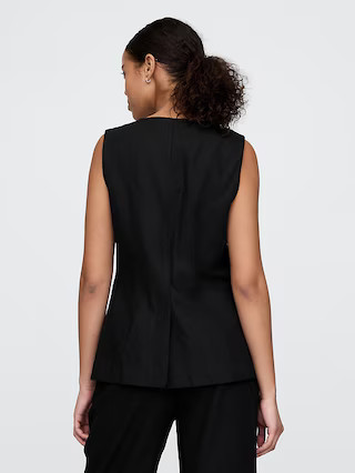 Linen-Blend Longline Vest | Gap (US)