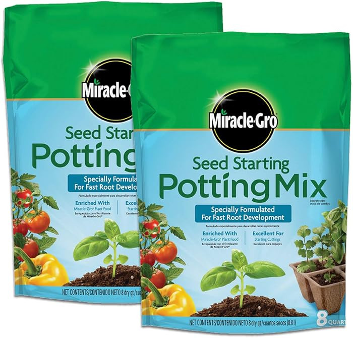 Miracle-Gro Seed Starting Potting Mix, 2-pack 8 qt., For Use in Containers | Amazon (US)