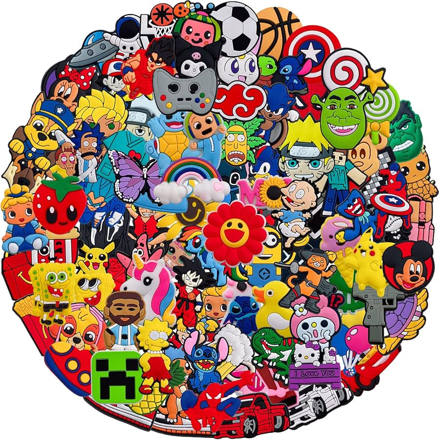 30,50,100 Random Cartoon Anime Shoe Charms Bulk Pins for Crock Boys Girls, Cute Toddler Shoe Char... | Amazon (US)