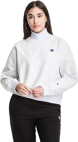 Champion Women’s Mock Neck Reverse Weave Sweatshirt, Women’s Logo Sweatshirt, Women’s Print... | Amazon (US)