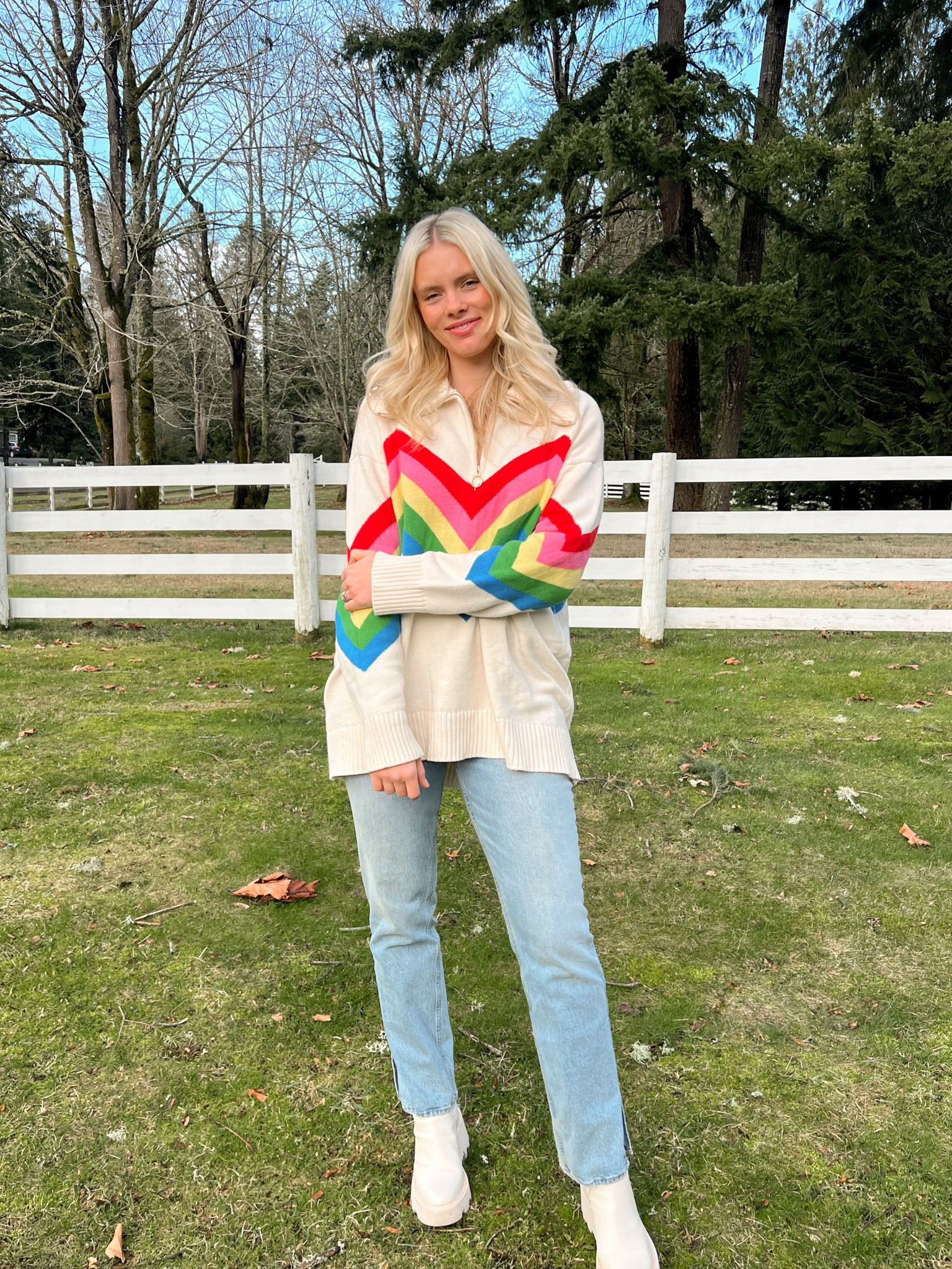 Full outfit linked! Sweater runs oversized 

#sweaterweather #showmeyourmumu 

#LTKunder50 #LTKunder100 #LTKSeasonal