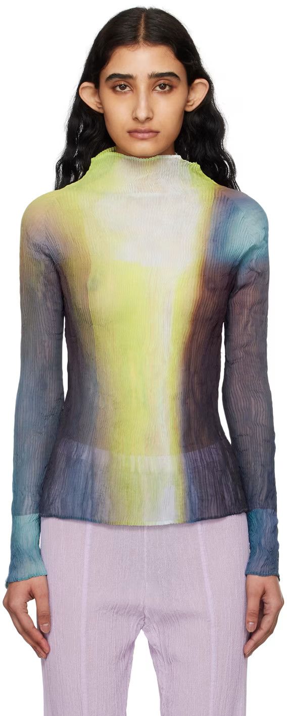 Yellow & Navy Twist Turtleneck | SSENSE