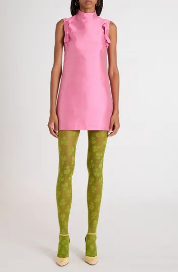 Bow Detail Shantung Silk Minidress | Nordstrom