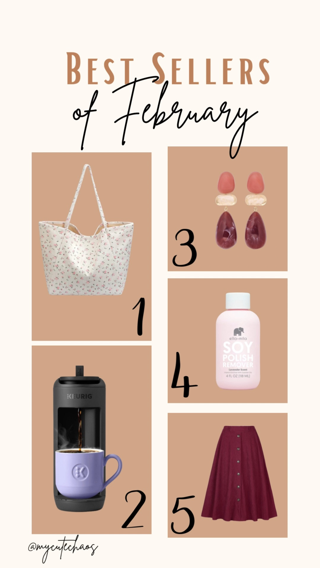 Best sellers from February!
Favorite finds
Monthly bestsellers
Tote bag, coffee maker, keurig, earrings, skirt, midi skirt, spring skirt, beauty, nail polish remover, jewelry, spring favorites 

#LTKHome