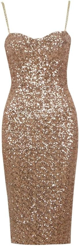 Women's Summer Sexy Sequin Slip Dresses Off Shoulder Tube Bodycon Dress, Elegant Spaghetti Strap ... | Amazon (US)