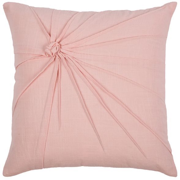 Twisted Tacked Knot Throw Pillow Pink - Rizzy Home | Target