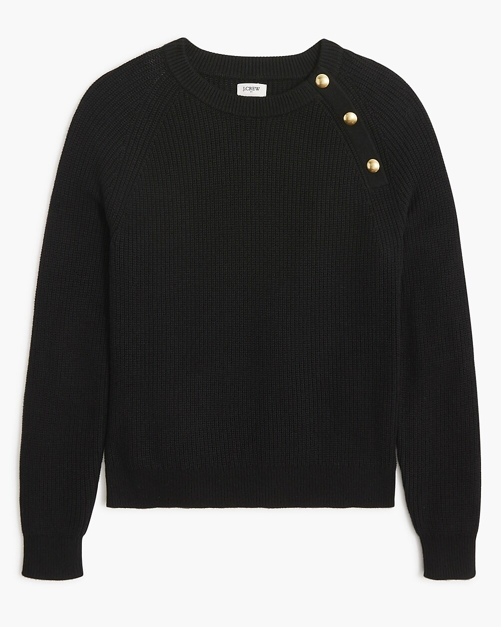 Button raglan crewneck sweater | J.Crew Factory