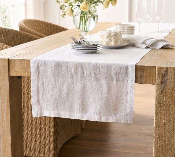 Eliza Linen Table Runner | Pottery Barn (US)