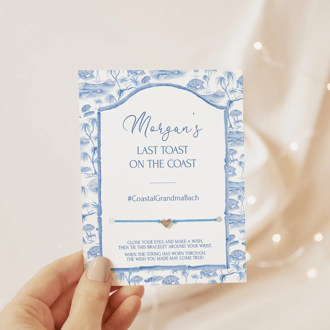 Last Toast on the Coast Bachelorette Party Favors, Make A Wish Bracelet, Coastal Grandma Bachelor... | Etsy (US)