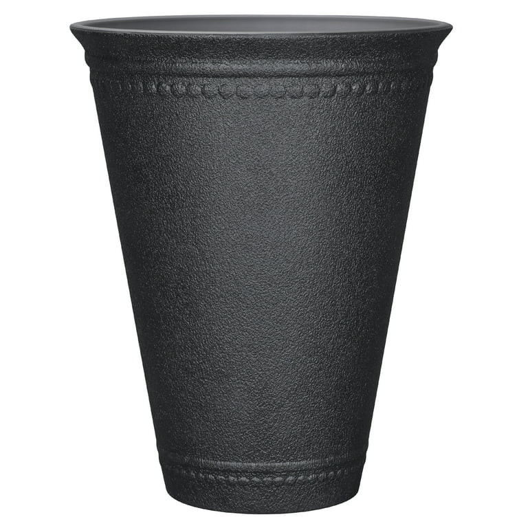 My Texas House 16.1" D × 20.1" H Asti Tall Black 100% Recycled Resin Tall Planter | Walmart (US)