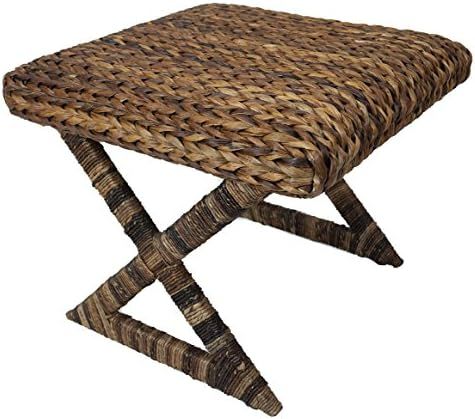 BIRDROCK HOME Seagrass Stool - Cushioned top | Amazon (US)