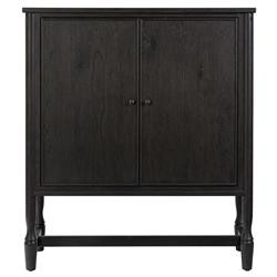 Bari Cracked Smoked Black Oak Bar Cabinet | Kathy Kuo Home