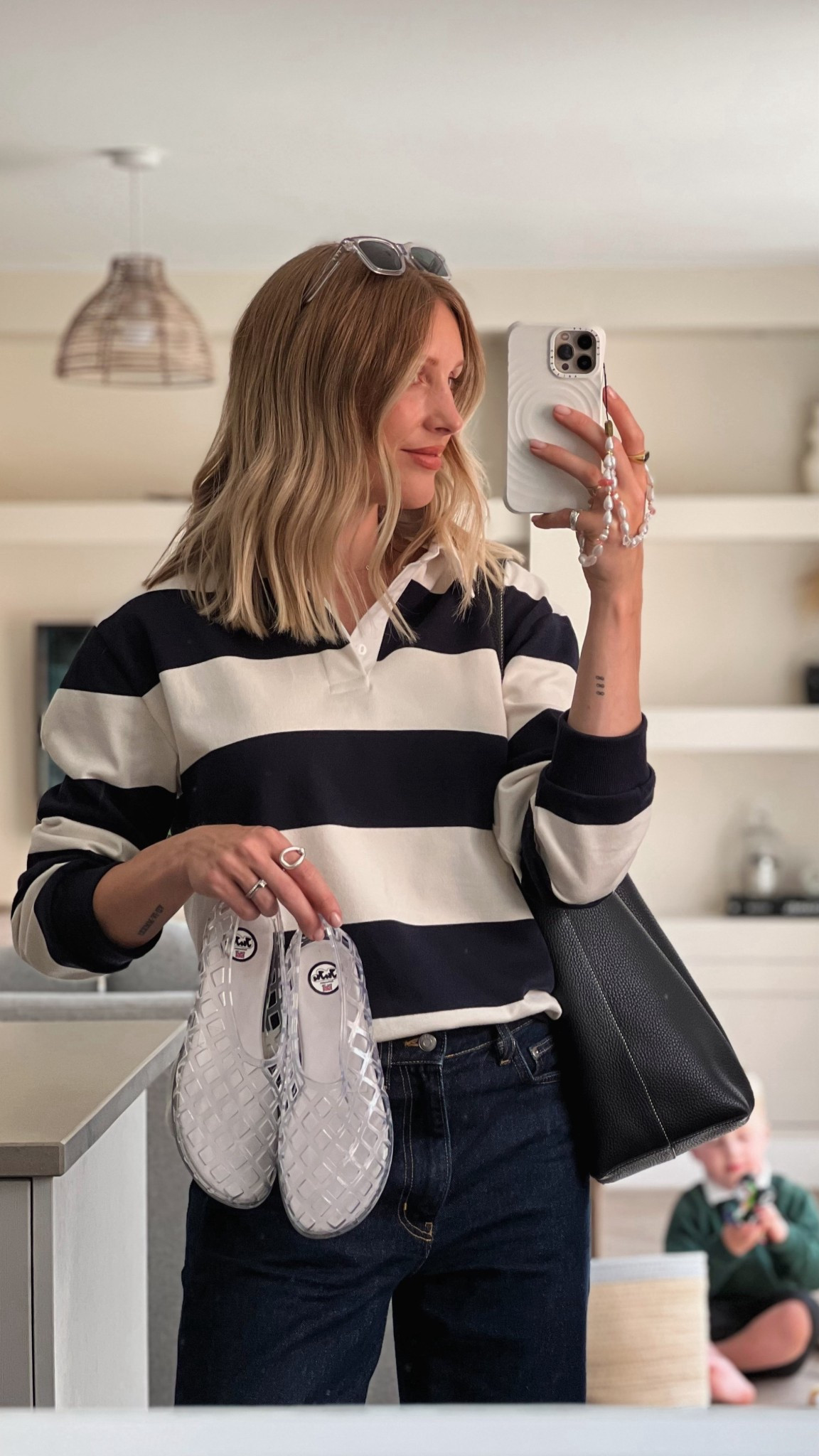 The half term is upon us! Here is an easy school run mum outfit I’ve been wearing and I can confirm the Jelly shoes are comfortable!  

summer sandals - rugby polo - rugby shirt - striped polo - barrel leg jeans - summer outfit - bank holiday outfit 

#LTKuk #LTKshoes #LTKsummer