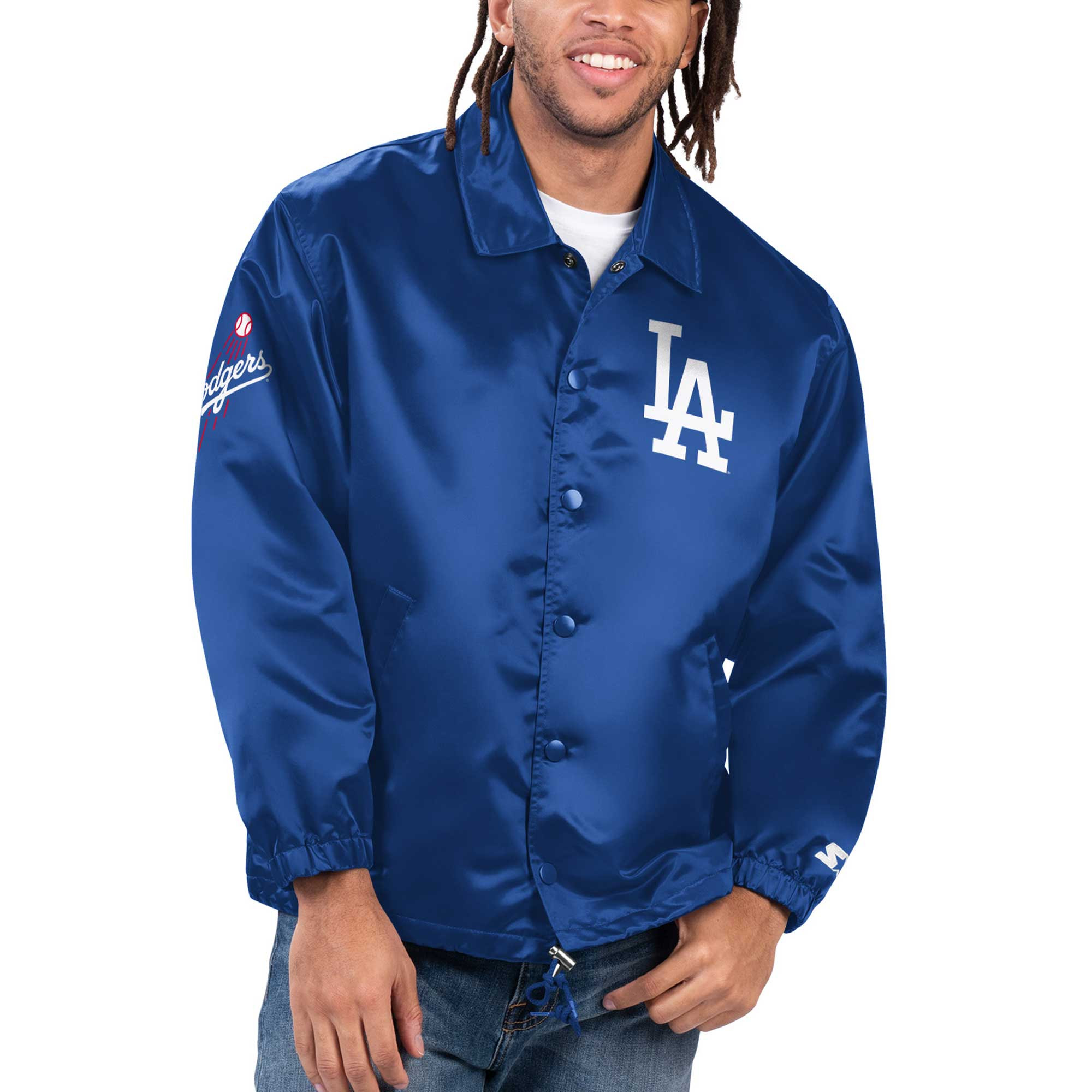 Men's Los Angeles Dodgers Starter Royal Option Route Satin Full-Snap Jacket | MLB Shop
