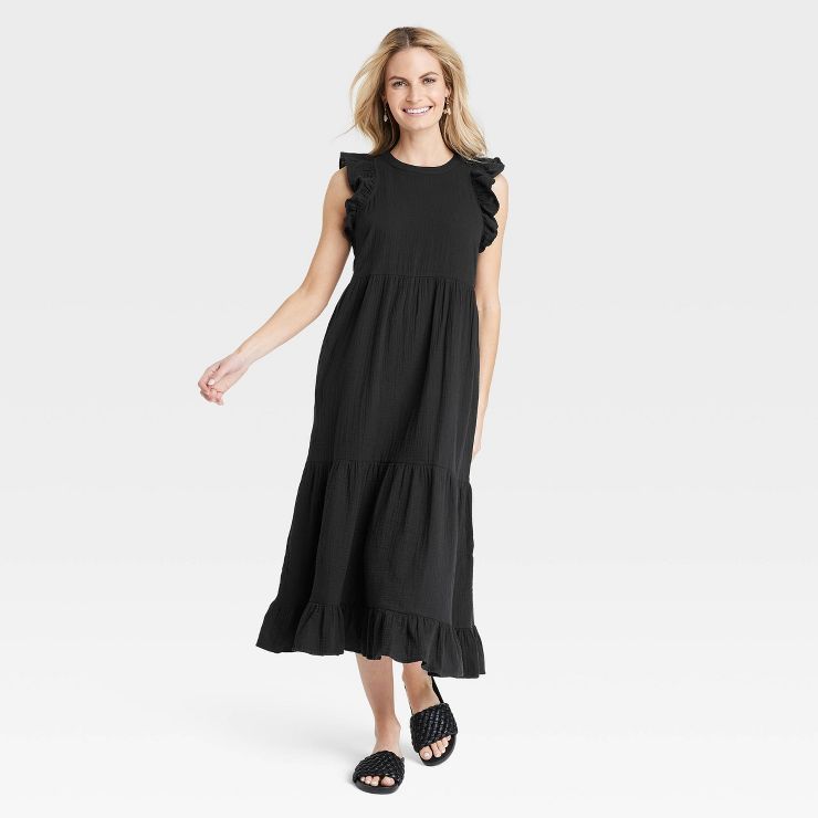 Women's Gauze Flutter Short Sleeve Dress - Universal Thread™ | Target