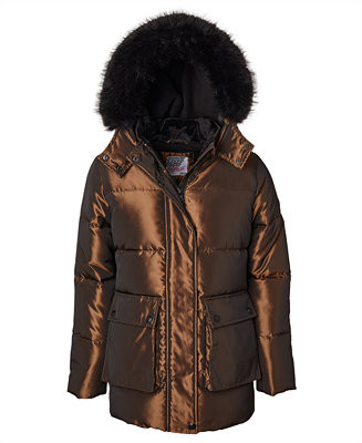 Kensie Girl Big Girls Iridescent Hooded Puffer Jacket - Macy's | Macy's