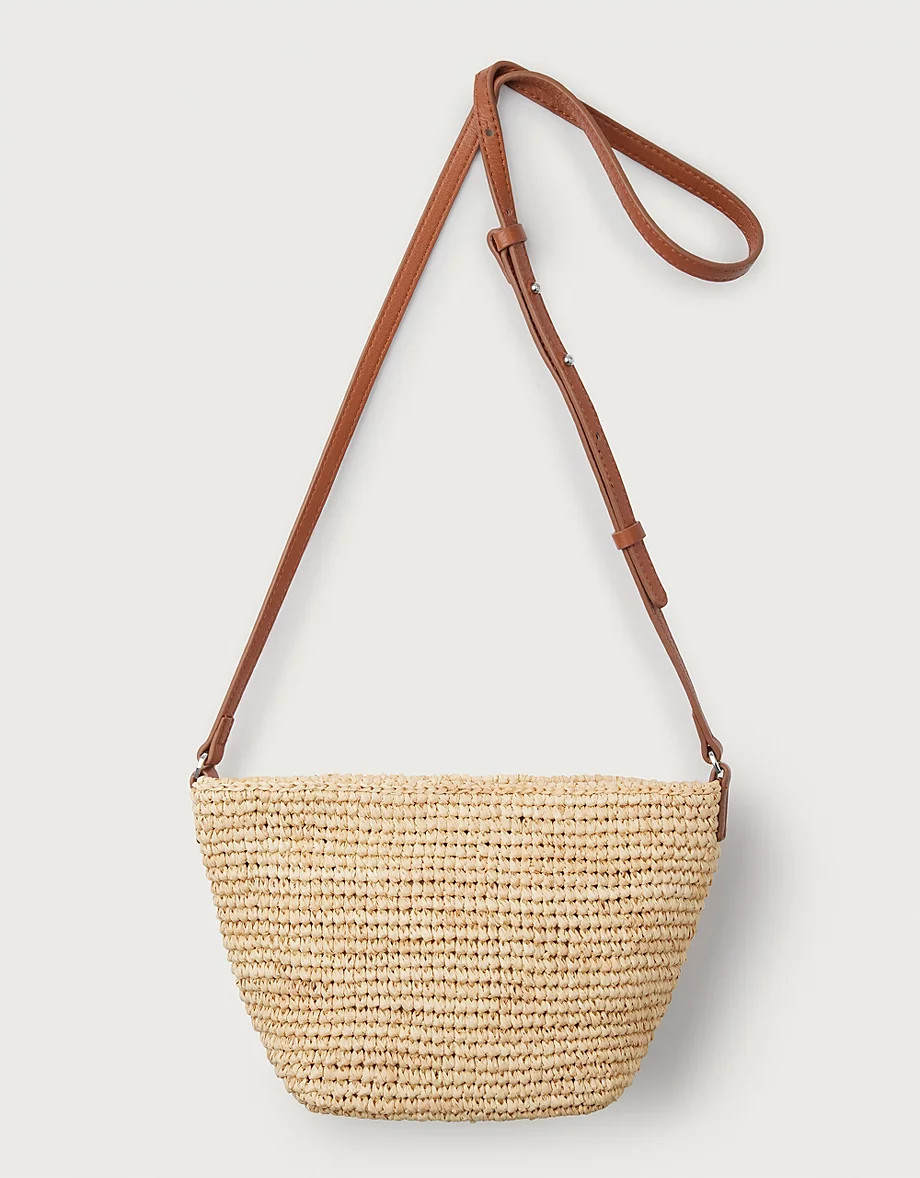 Raffia Zip Cross body Bag | The White Company UK & ROW