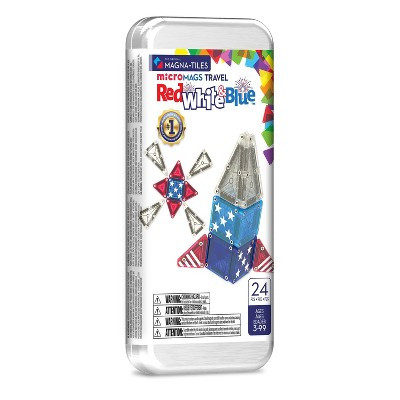 MAGNA-TILES MicroMAGS Travel Set - Red White and Blue | Target