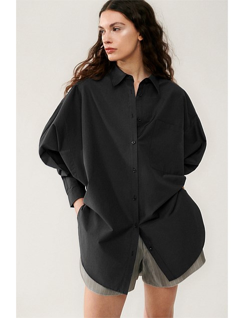 Silk Laundry Cotton Silk Round Shirt | David Jones | David Jones (Australia & New Zealand)